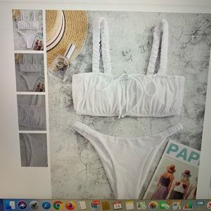 ZAFUL Elastic Straps Ruched Bikini Swimsuit